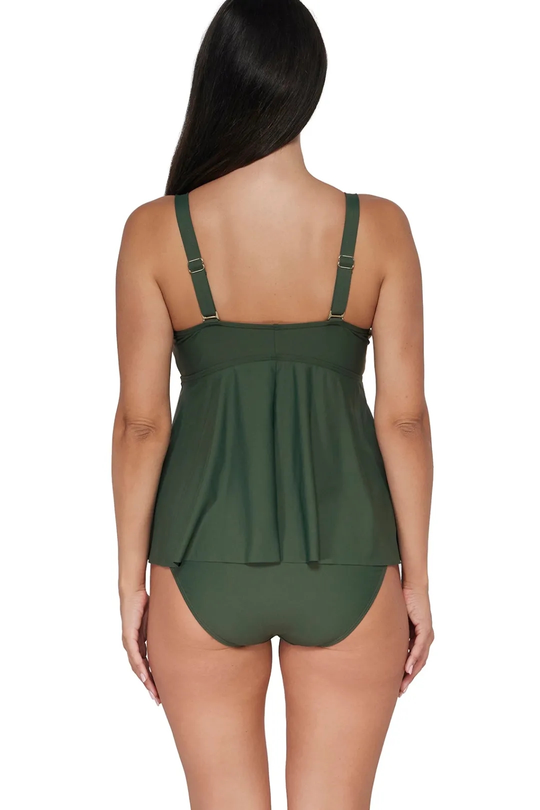 Sunsets Escape Island Green Marin Tankini Top< Plus Size | Underwire