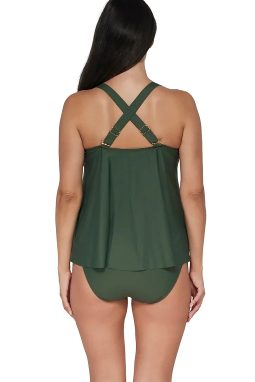 Sunsets Escape Island Green Sadie Tankini Top< Plus Size | Wire-Free