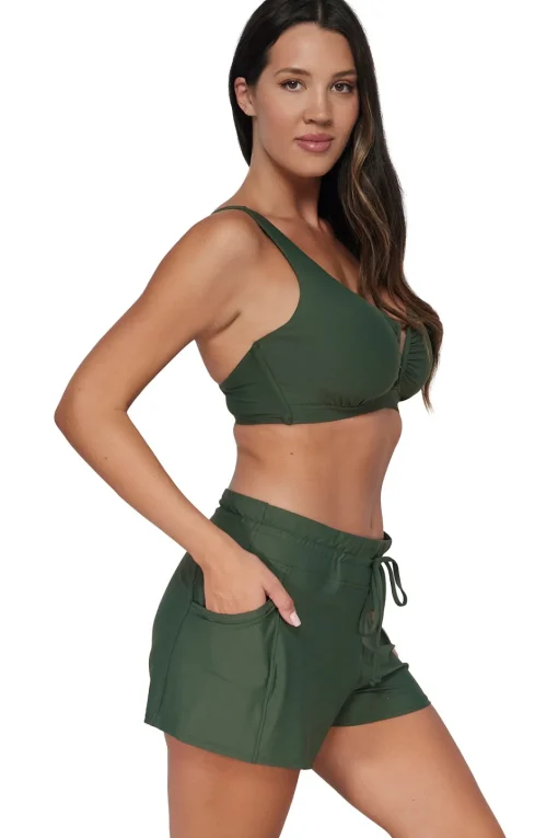 Sunsets Escape Island Green Laguna Swim Short Bottom< Plus Size