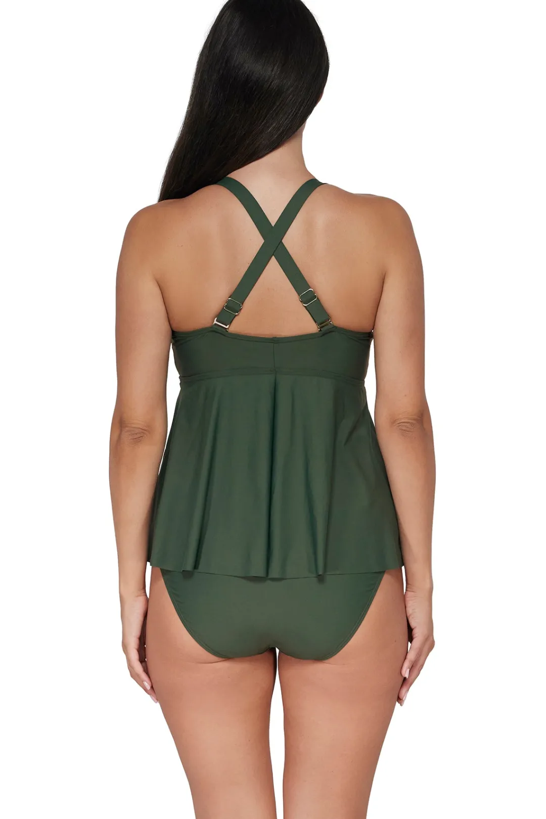 Sunsets Escape Island Green Marin Tankini Top< Plus Size | Underwire