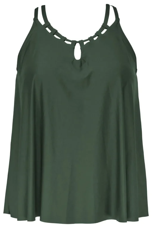 Sunsets Escape Island Green Sadie Tankini Top< Plus Size | Wire-Free