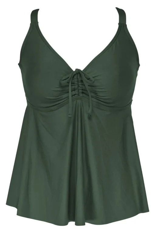 Sunsets Escape Island Green Marin Tankini Top< Plus Size | Underwire