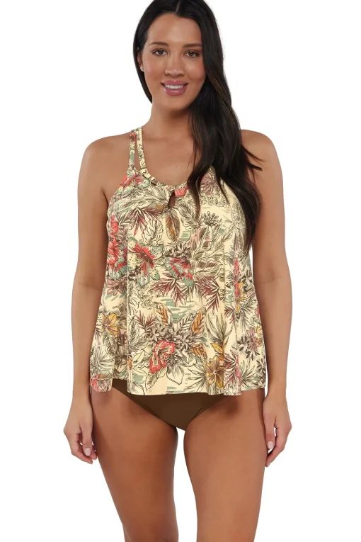 Sunsets Escape Island Spice Sadie Tankini Top< Plus Size | Wire-Free