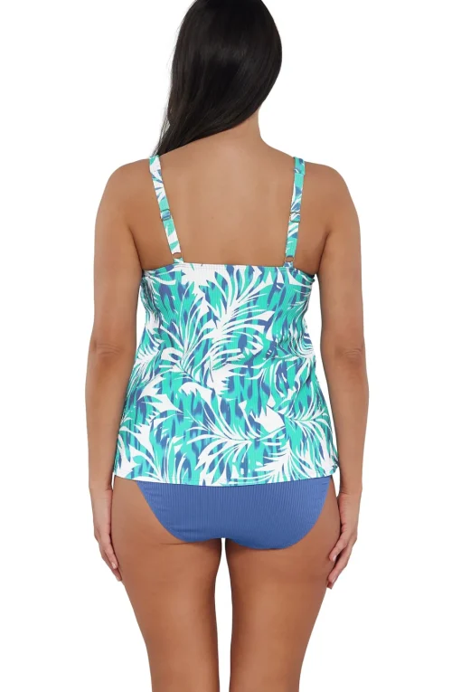 Sunsets Escape Sea Breeze Sandbar Rib Jenna Tankini Top< Tankinis