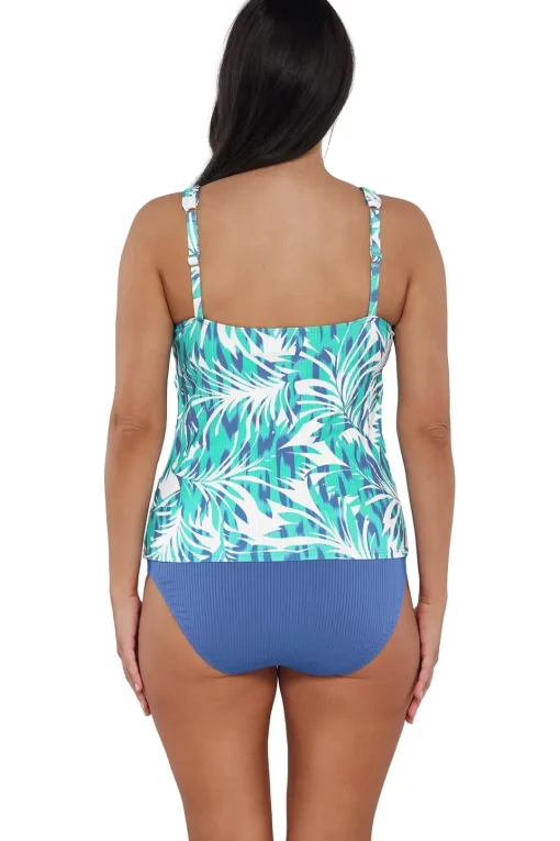 Sunsets Escape Sea Breeze Sandbar Rib Emerson Tankini Top< Plus Size | Underwire