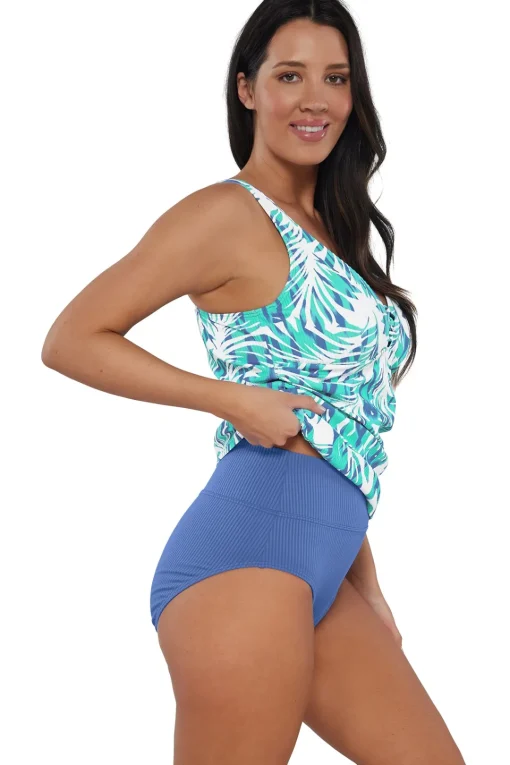 Sunsets Escape Sea Breeze Sandbar Rib Emerson Tankini Top< Plus Size | Underwire