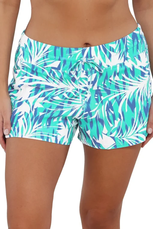 Sunsets Escape Sea Breeze Sandbar Rib Laguna Swim Short< Plus Size