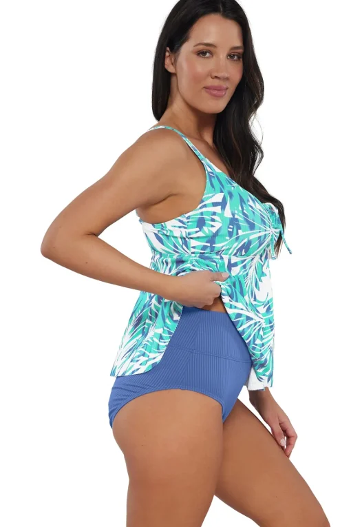Sunsets Escape Sea Breeze Sandbar Rib Marin Tankini Top< Plus Size | Underwire