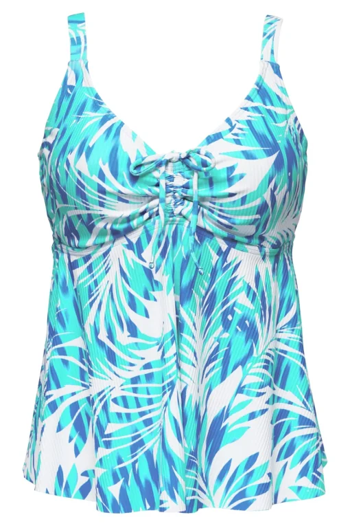 Sunsets Escape Sea Breeze Sandbar Rib Marin Tankini Top< Plus Size | Underwire