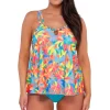 Sunsets Escape Shoreline Petals Sadie Tankini Top< Plus Size | Wire-Free