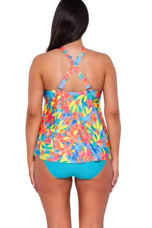 Sunsets Escape Shoreline Petals Sadie Tankini Top< Plus Size | Wire-Free