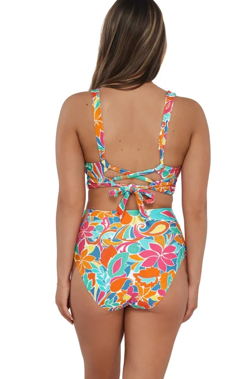 Sunsets Festive Floral Sandbar Rib Hannah High Waist Bottom< Plus Size | High-Waist