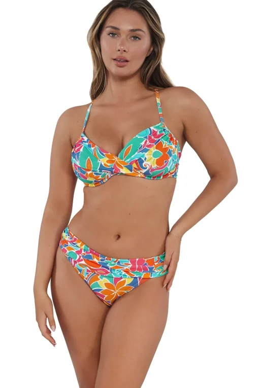 Sunsets Festive Floral Sandbar Rib Unforgettable Bottom< Plus Size | Bikini Bottoms