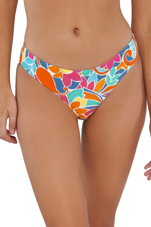 Sunsets Festive Floral Sandbar Rib Collins Hipster Bottom< Low-Rise | Bikini Bottoms