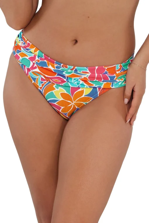 Sunsets Festive Floral Sandbar Rib Unforgettable Bottom< Plus Size | Bikini Bottoms