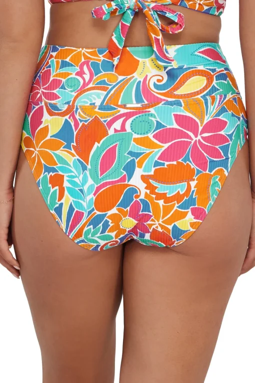 Sunsets Festive Floral Sandbar Rib Hannah High Waist Bottom< Plus Size | High-Waist