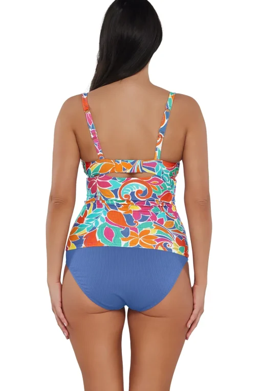 Sunsets Festive Floral Sandbar Rib Serena Tankini Top< Plus Size | Underwire