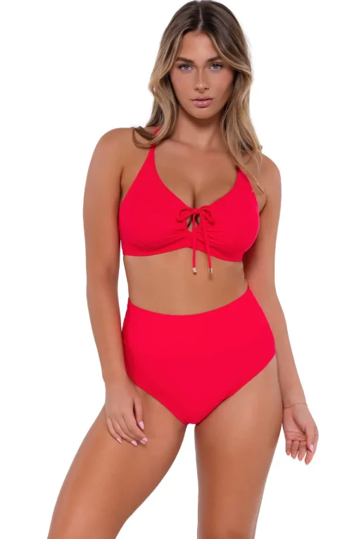 Sunsets Geranium Hannah High Waist Bottom< High-Waist