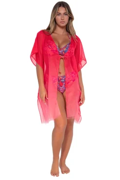 Sunsets Geranium Maldives Tunic< Cover-Ups