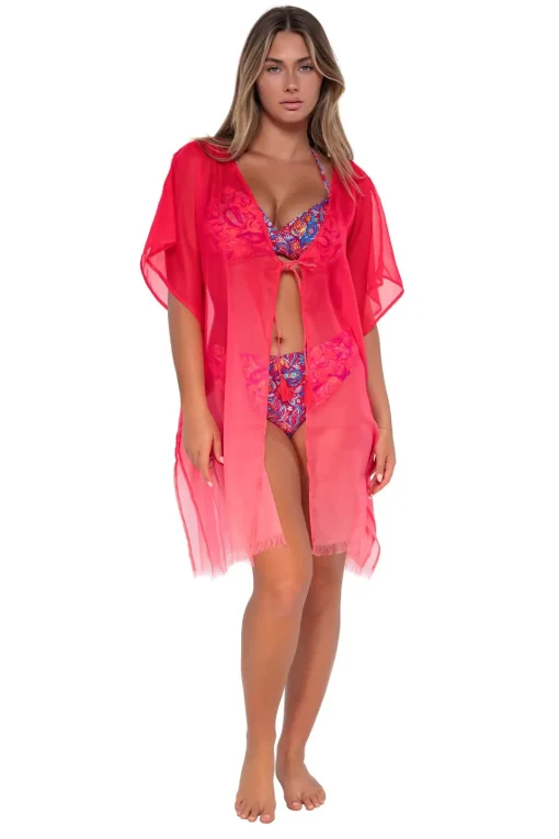 Sunsets Geranium Maldives Tunic< Cover-Ups