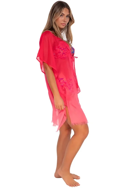 Sunsets Geranium Maldives Tunic< Cover-Ups