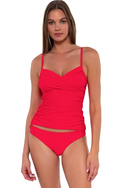Sunsets Geranium Simone Tankini Top< Tankinis
