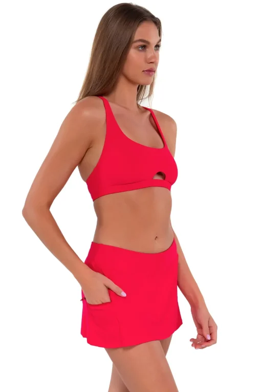 Sunsets Geranium Sporty Swim Skirt< Swim Skirts