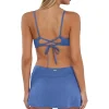 Sunsets Harbor Blue Sandbar Rib Sporty Swim Skirt< Plus Size
