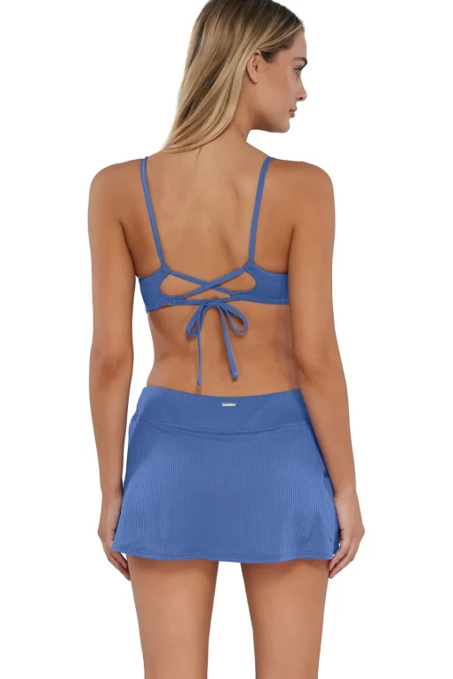 Sunsets Harbor Blue Sandbar Rib Sporty Swim Skirt< Plus Size