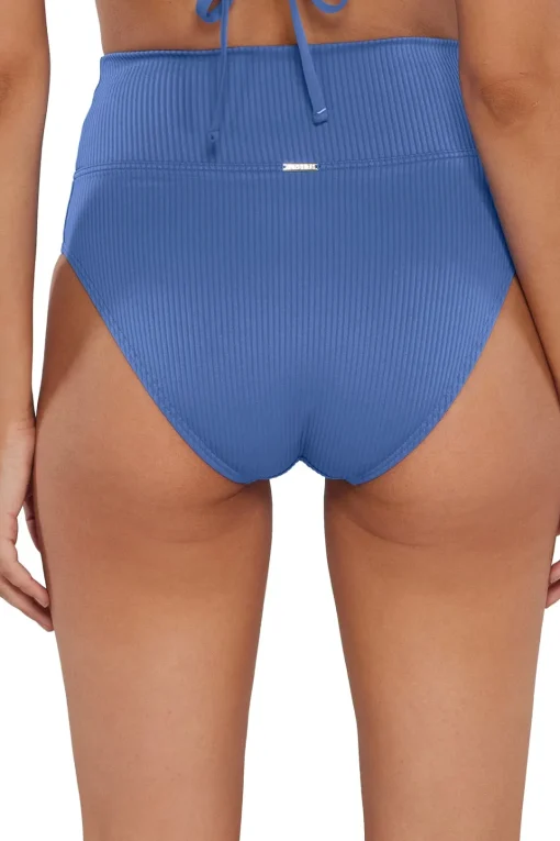 Sunsets Harbor Blue Sandbar Rib Hannah High Waist Bottom< High-Waist | Bikini Bottoms