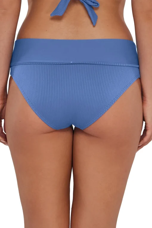 Sunsets Harbor Blue Sandbar Rib Capri High Waist Bottom< Plus Size | High-Waist