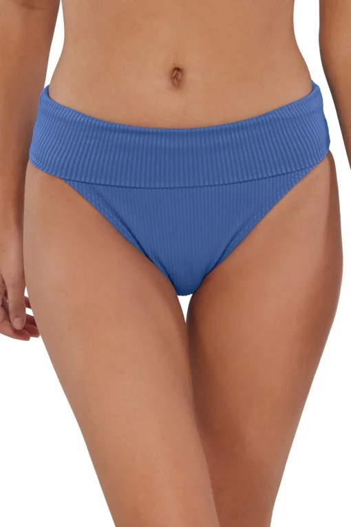 Sunsets Harbor Blue Sandbar Rib Hannah High Waist Bottom< High-Waist | Bikini Bottoms