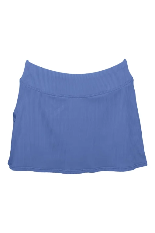 Sunsets Harbor Blue Sandbar Rib Sporty Swim Skirt< Plus Size