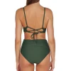 Sunsets Island Green Capri High Waist Bottom< Plus Size | High-Waist