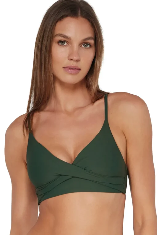 Sunsets Island Green Lyla Bralette Top< Wire-Free