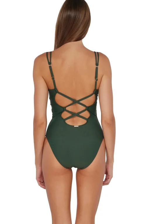 Sunsets Island Green Veronica One Piece< Classic