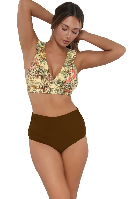 Sunsets Island Spice Capri High Waist Bottom< Plus Size | High-Waist