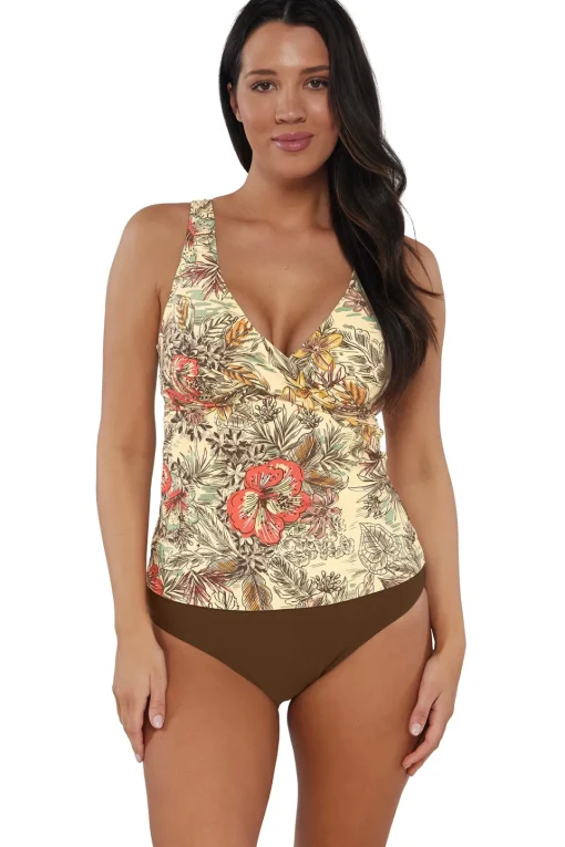 Sunsets Island Spice Elsie Tankini Top< Plus Size | Underwire