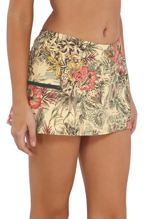 Sunsets Island Spice Sporty Swim Skirt< Plus Size
