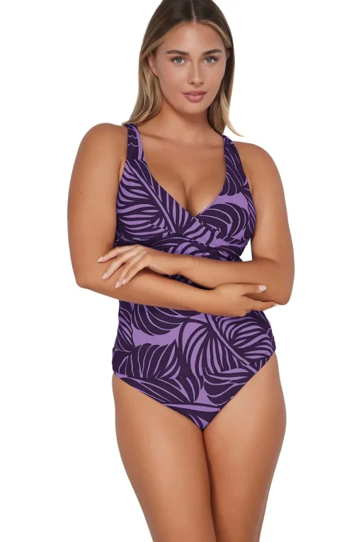 Sunsets Mystic Palms Elsie Tankini Top< Plus Size | Underwire