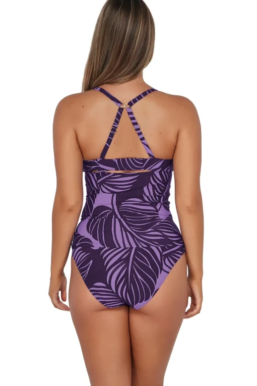 Sunsets Mystic Palms Serena Tankini Top< Plus Size | Underwire