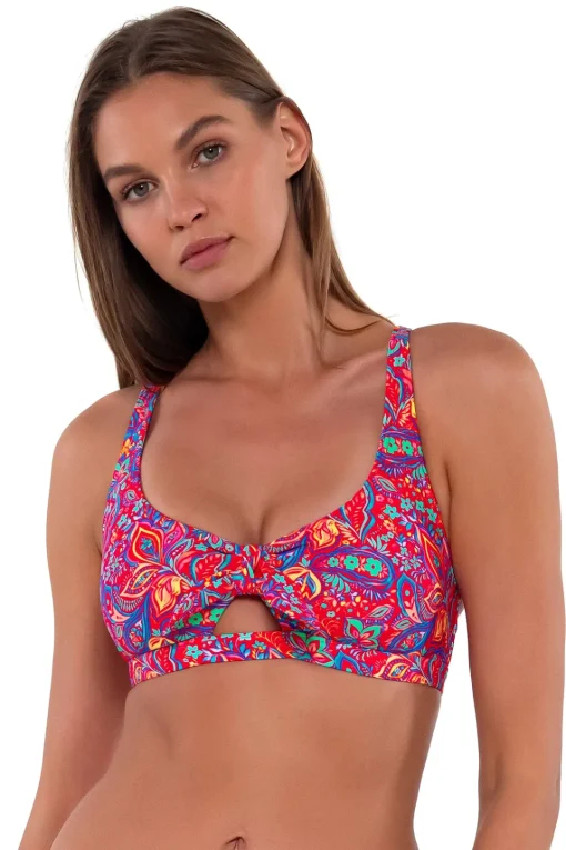 Sunsets Rue Paisley Brandi Bralette Top< Wire-Free | Bikini Tops