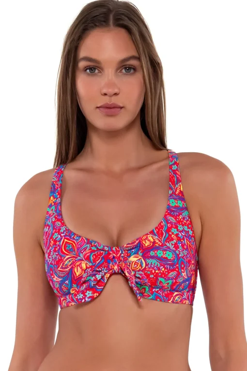 Sunsets Rue Paisley Brandi Bralette Top< Wire-Free | Bikini Tops