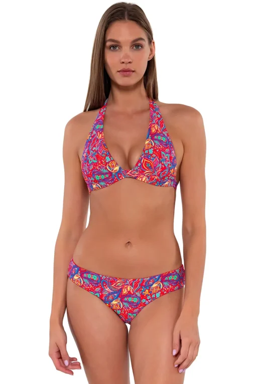 Sunsets Rue Paisley Faith Halter Top< Wire-Free | Bikini Tops