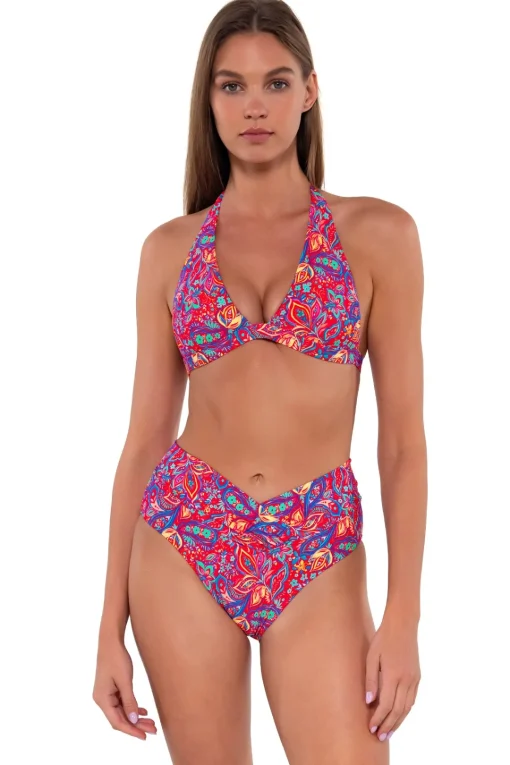 Sunsets Rue Paisley Summer Lovin' V-Front Bottom< Plus Size | Bikini Bottoms