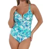 Sunsets Sea Breeze Sandbar Rib Zuri V-Wire Tankini Top< Plus Size | Underwire