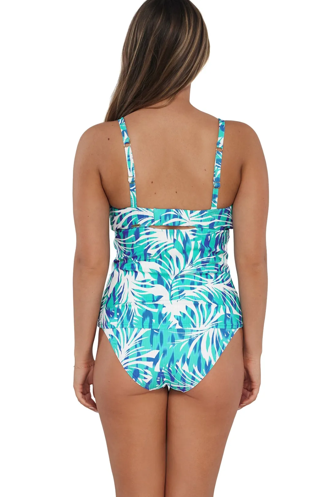 Sunsets Sea Breeze Sandbar Rib Zuri V-Wire Tankini Top< Plus Size | Underwire