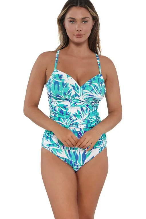 Sunsets Sea Breeze Sandbar Rib Serena Tankini Top< Plus Size | Underwire