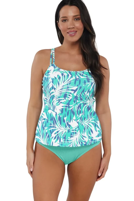 Sunsets Sea Breeze Sandbar Rib Taylor Tankini Top< Plus Size | Underwire