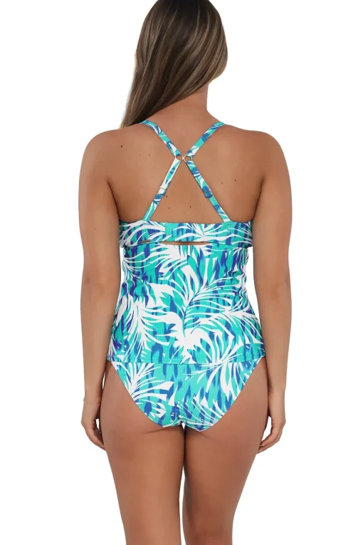 Sunsets Sea Breeze Sandbar Rib Zuri V-Wire Tankini Top< Plus Size | Underwire